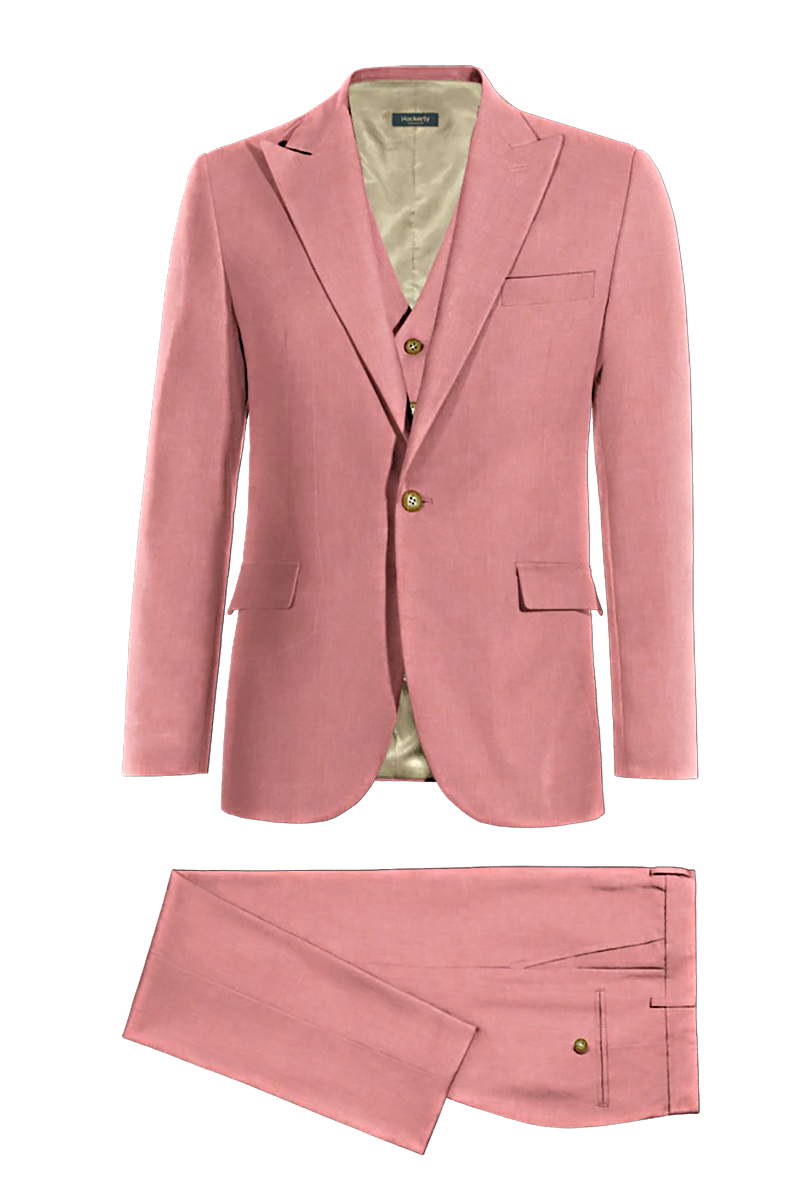 Blush Pink Slim fit 3 piece 1-Button Suit
