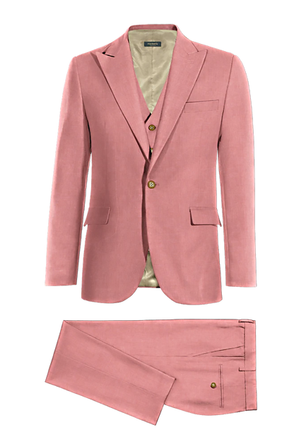 Blush Pink Slim fit 3 piece 1-Button Suit