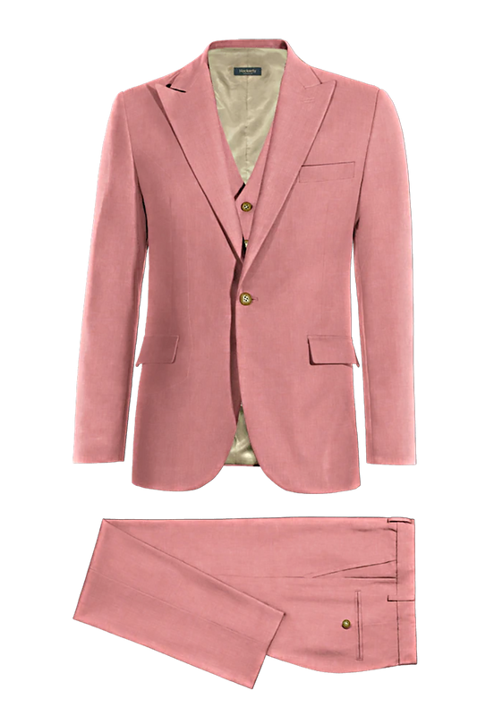 Blush Pink Slim fit 3 piece 1-Button Suit