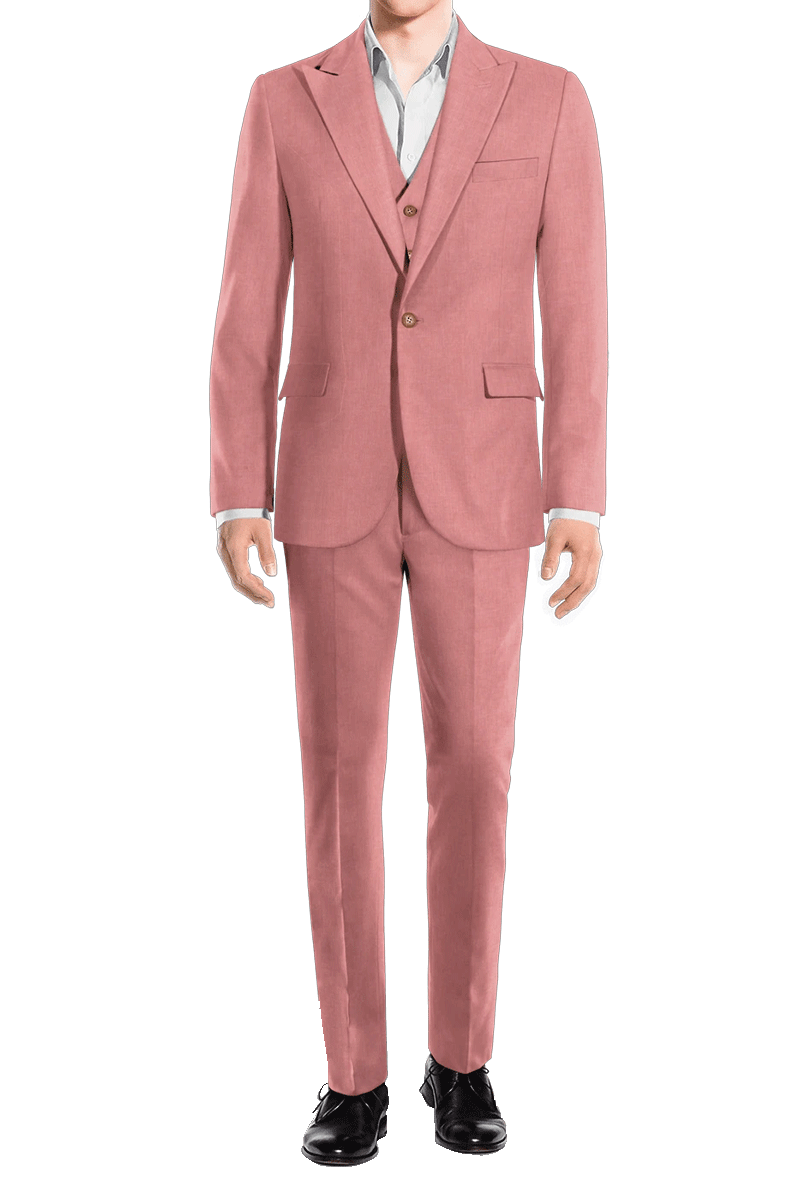 Blush Pink Slim fit 3 piece 1-Button Suit