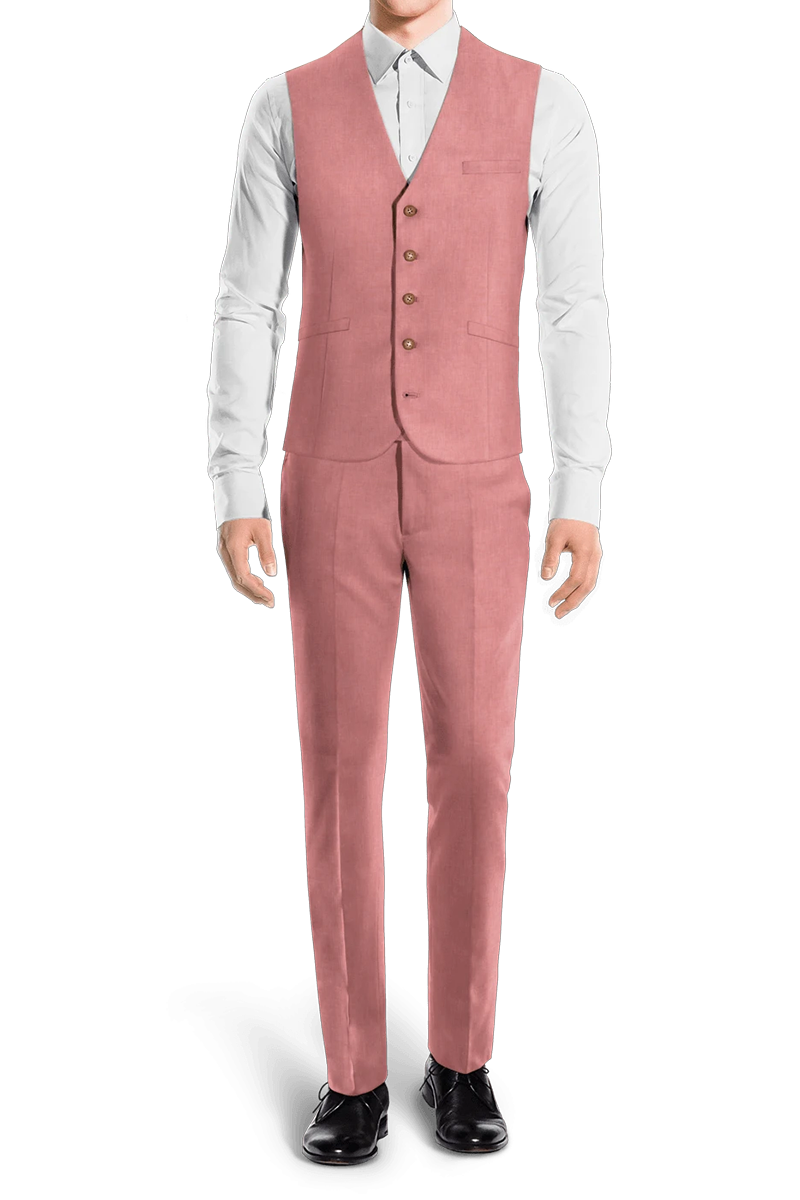Blush Pink Slim fit 3 piece 1-Button Suit