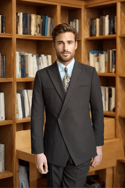 Traje entallado premium de un botón en color marrón