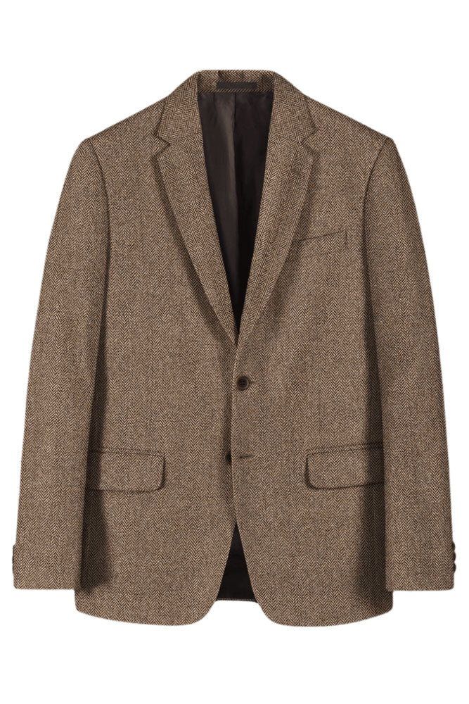 Brown Herringbone Tweed Suit