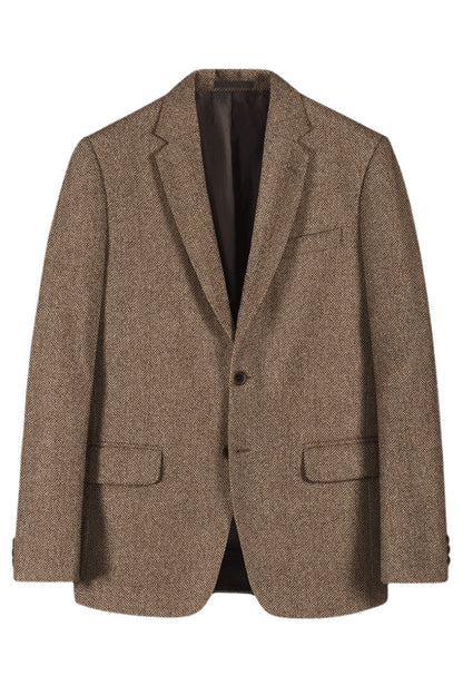 Brown Herringbone Tweed Suit