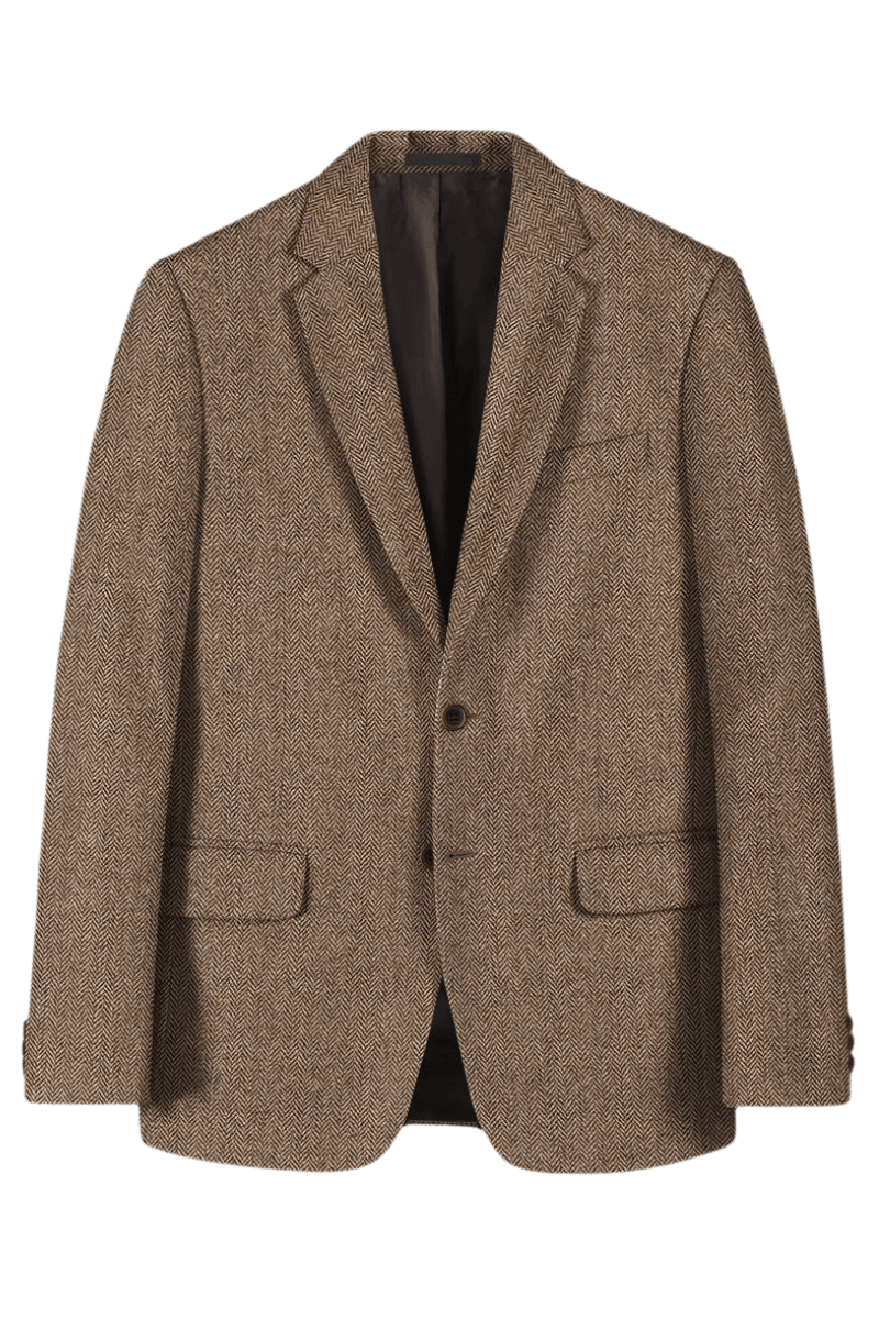 Brown Herringbone Tweed Suit