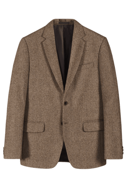 Brown Herringbone Tweed Suit