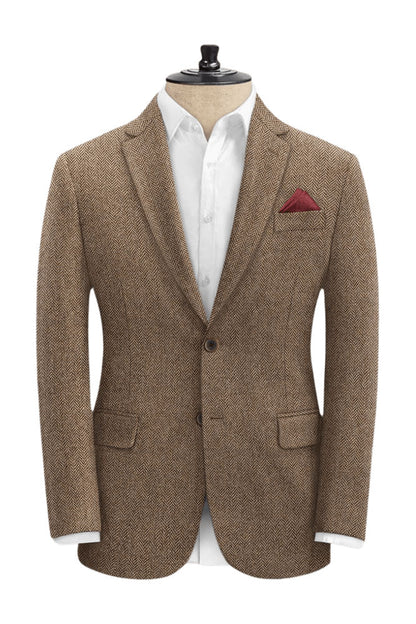 Brown Herringbone Tweed Suit