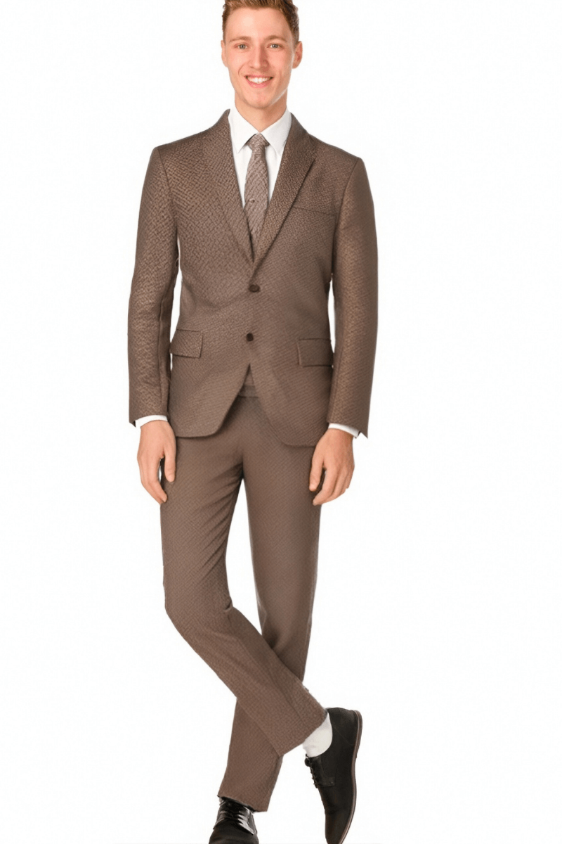 Brown Herringbone Tweed Suit