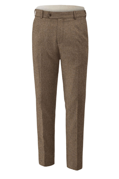 Brown Herringbone Tweed Suit