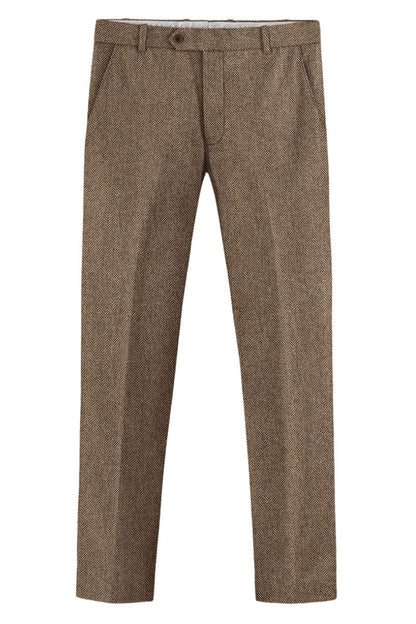 Brown Herringbone Tweed Suit
