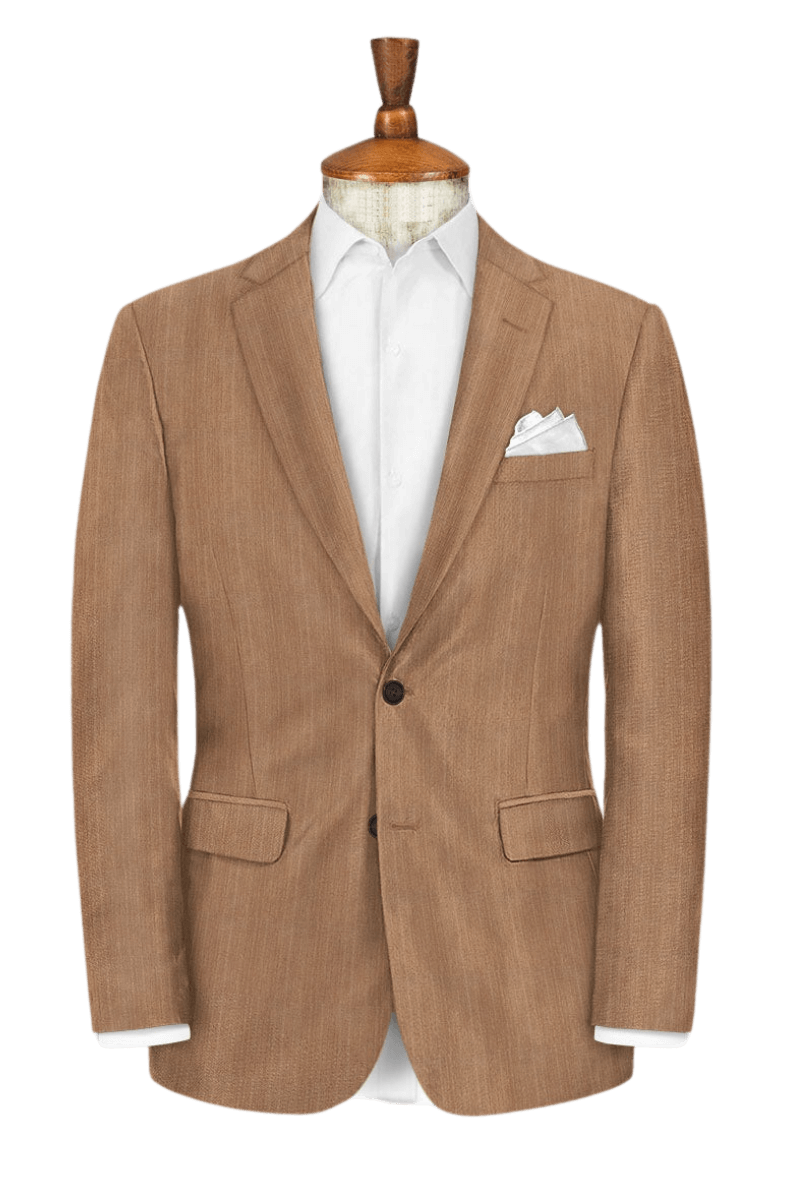 Brown Herringbone Wool Suit