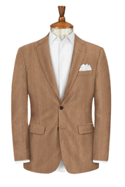 Brown Herringbone Wool Suit