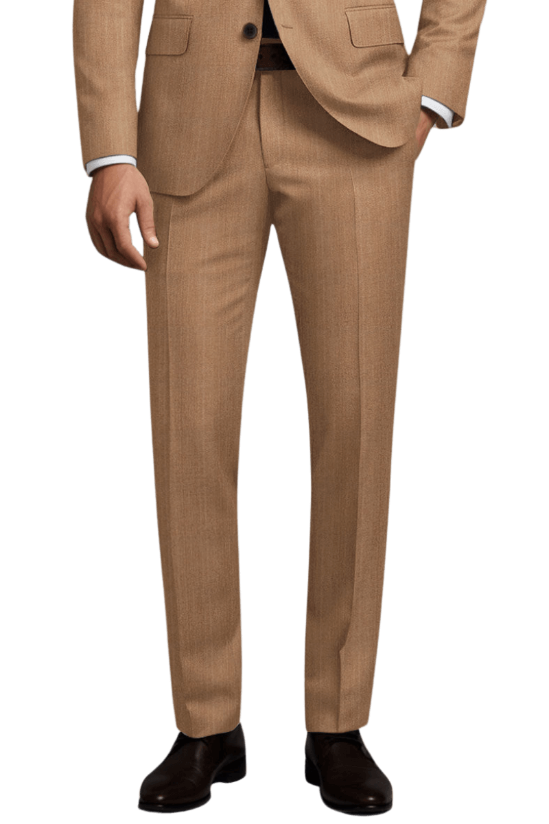 Brown Herringbone Wool Suit