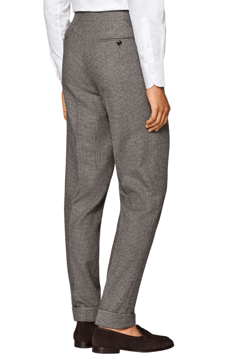 Brown Houndstooth Single Breasted 3-Piece Suit