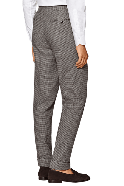 Brown Houndstooth Single Breasted 3-Piece Suit