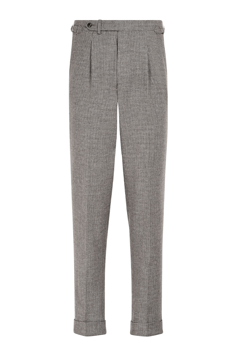 Brown Houndstooth Single Breasted 3-Piece Suit