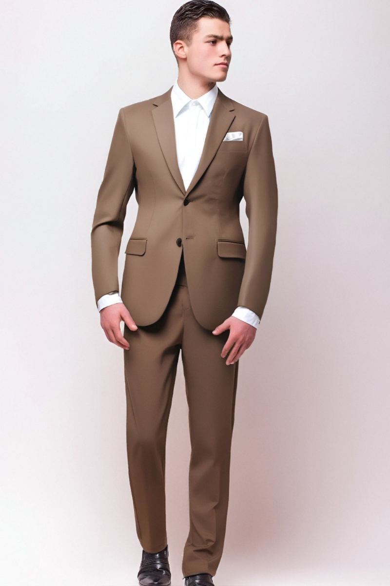 Brown Natural Cashmere Cotton Suit