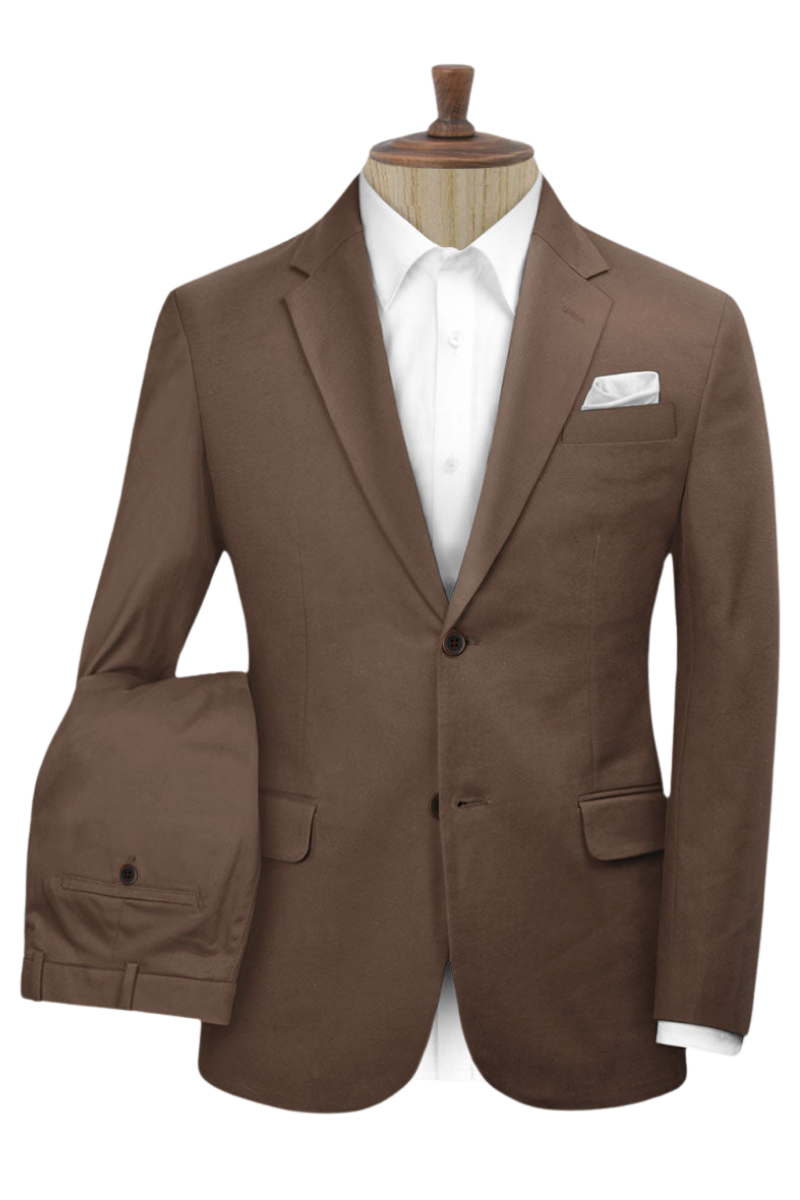 Brown Natural Cashmere Cotton Suit