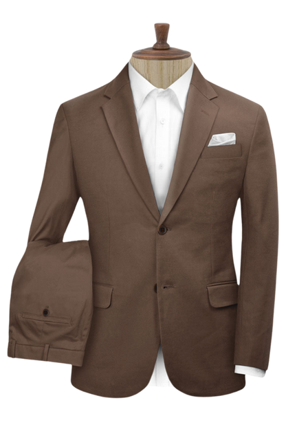 Brown Natural Cashmere Cotton Suit