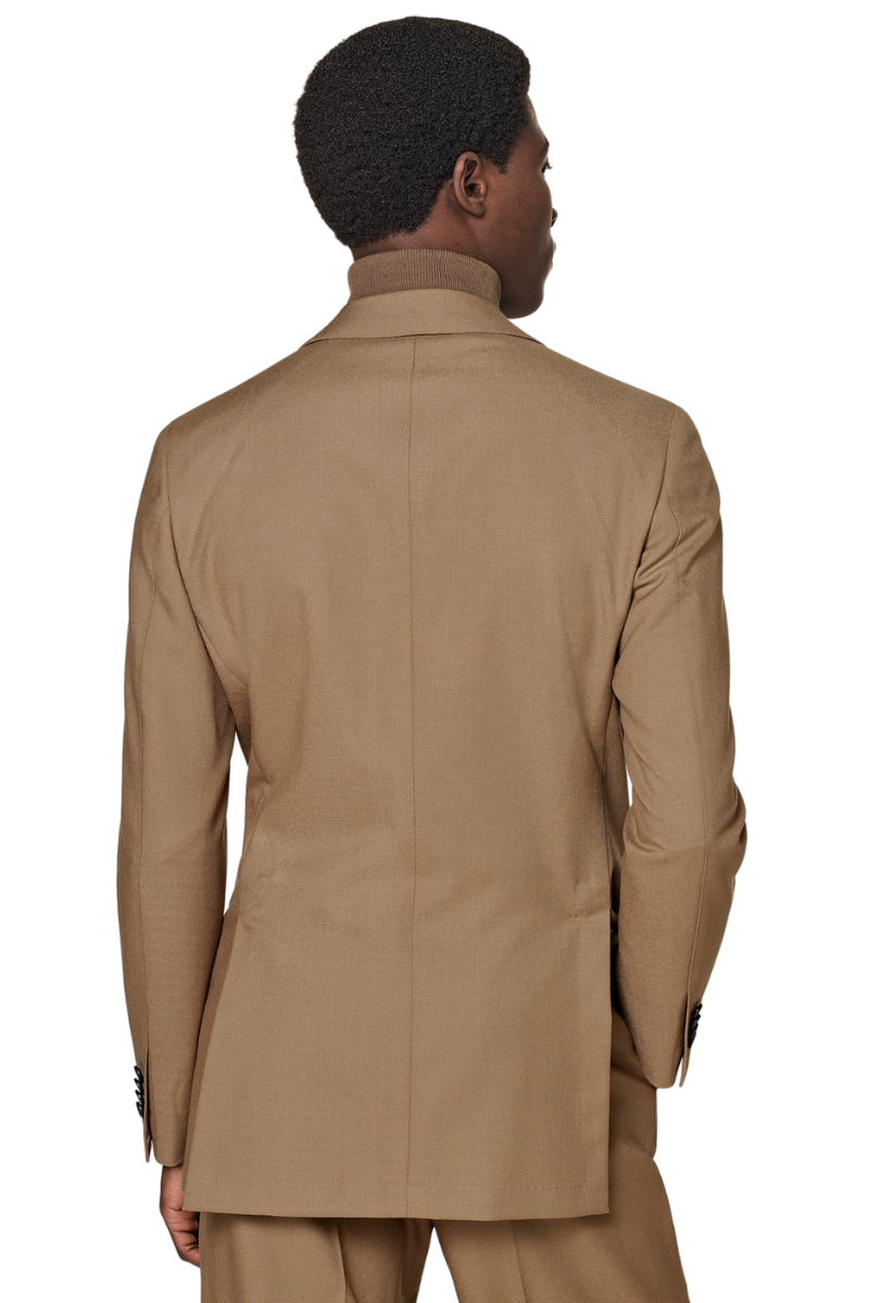 Brown Slim Fit Double Breasted Suit