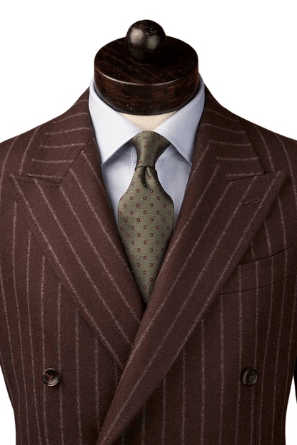 Brown Stripe Flannel Double Breast Suit