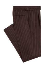 Brown Stripe Flannel Double Breast Suit