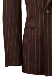 Brown Stripe Flannel Double Breast Suit