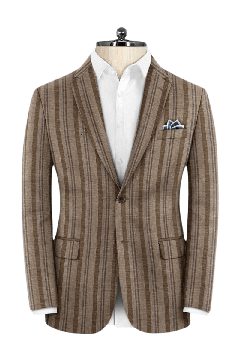 Brown Stripe Wool 2-Piece Suit