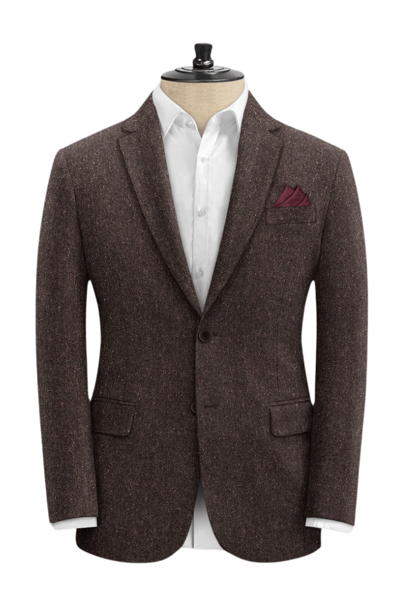 Brown Tweed Notch Lapel Suit