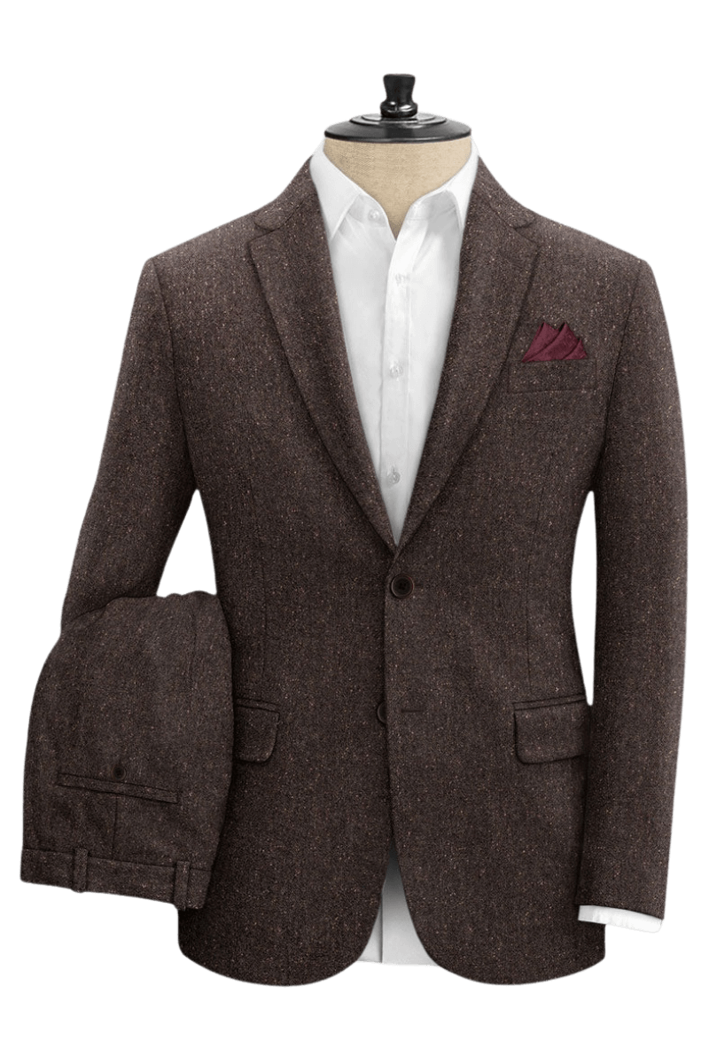 Brown Tweed Notch Lapel Suit