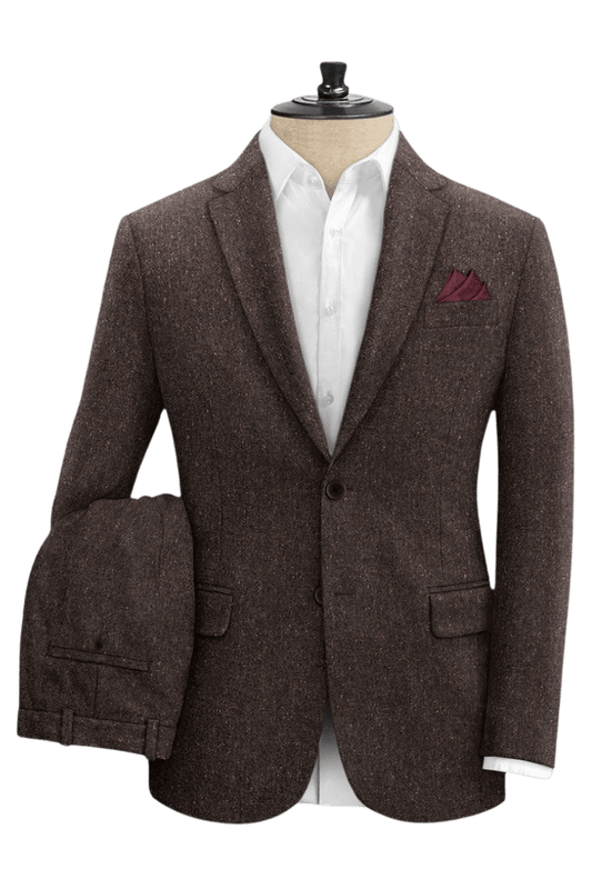 Brown Tweed Notch Lapel Suit