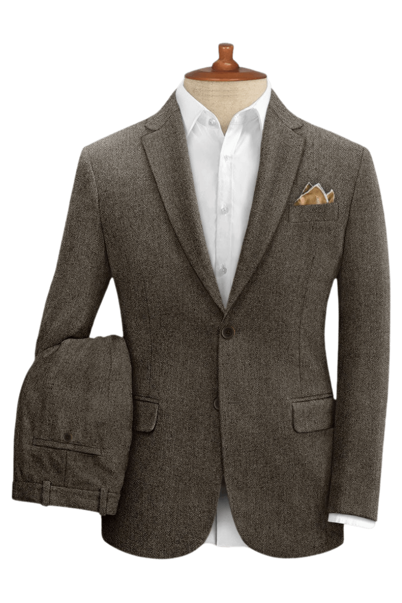 Brown Wool Double Vent Suit