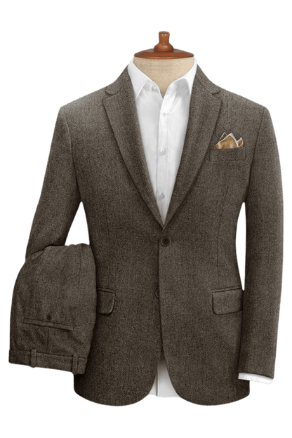 Brown Wool Double Vent Suit