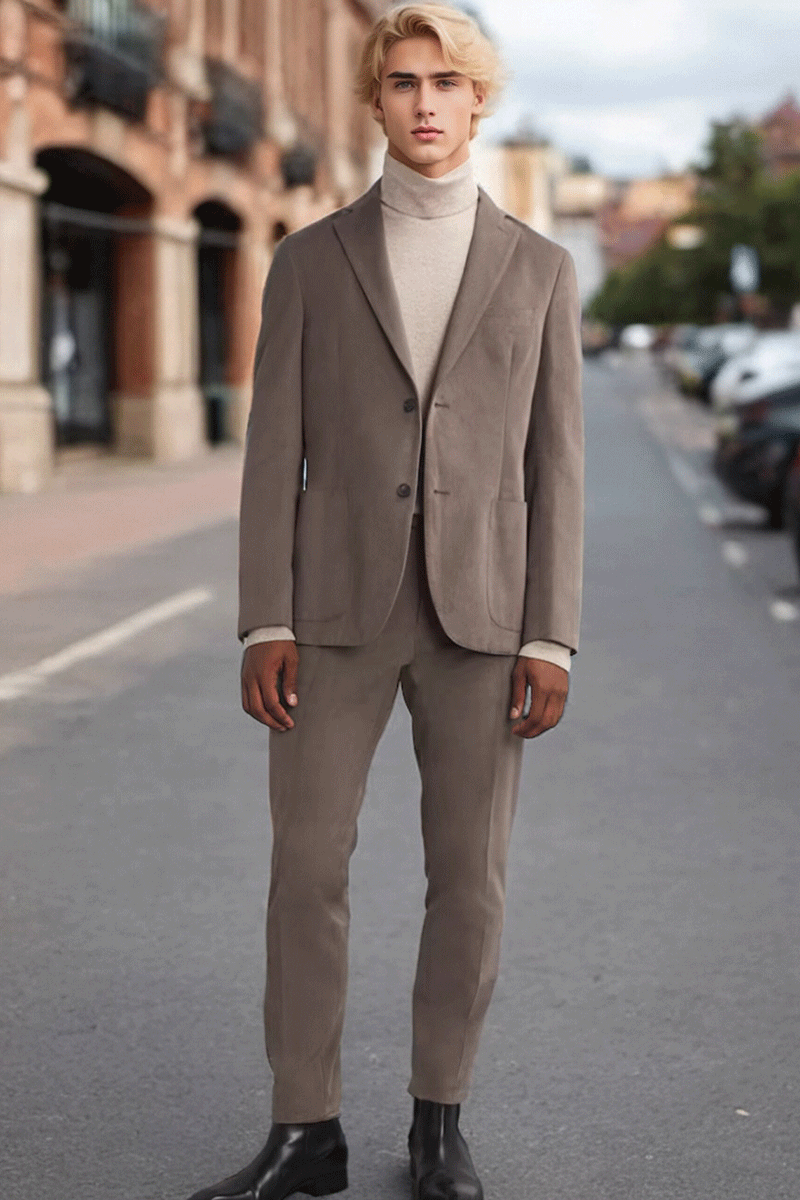 Brown Regular fit 2-Piece 2 Button Suit