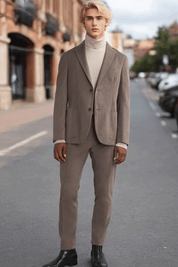 Brown Regular fit 2-Piece 2 Button Suit