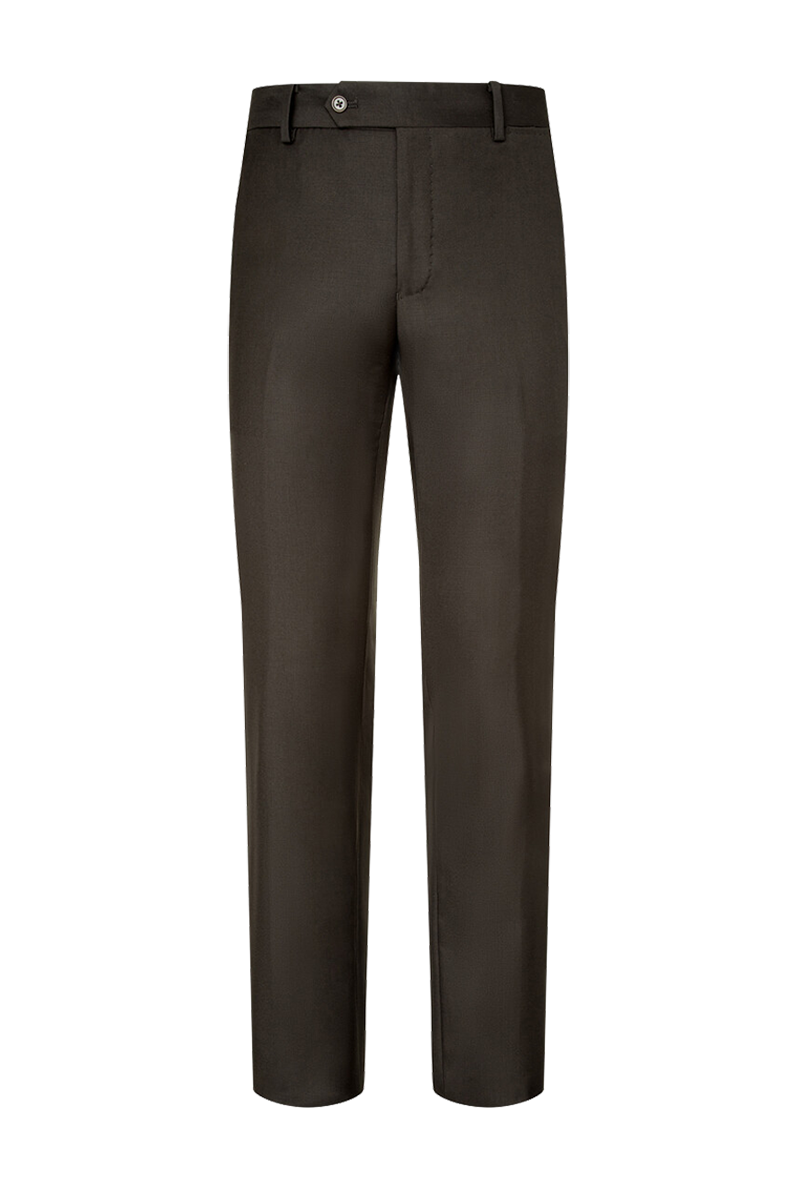 Traje de 2 piezas de corte regular y 2 botones en color marrón oscuro