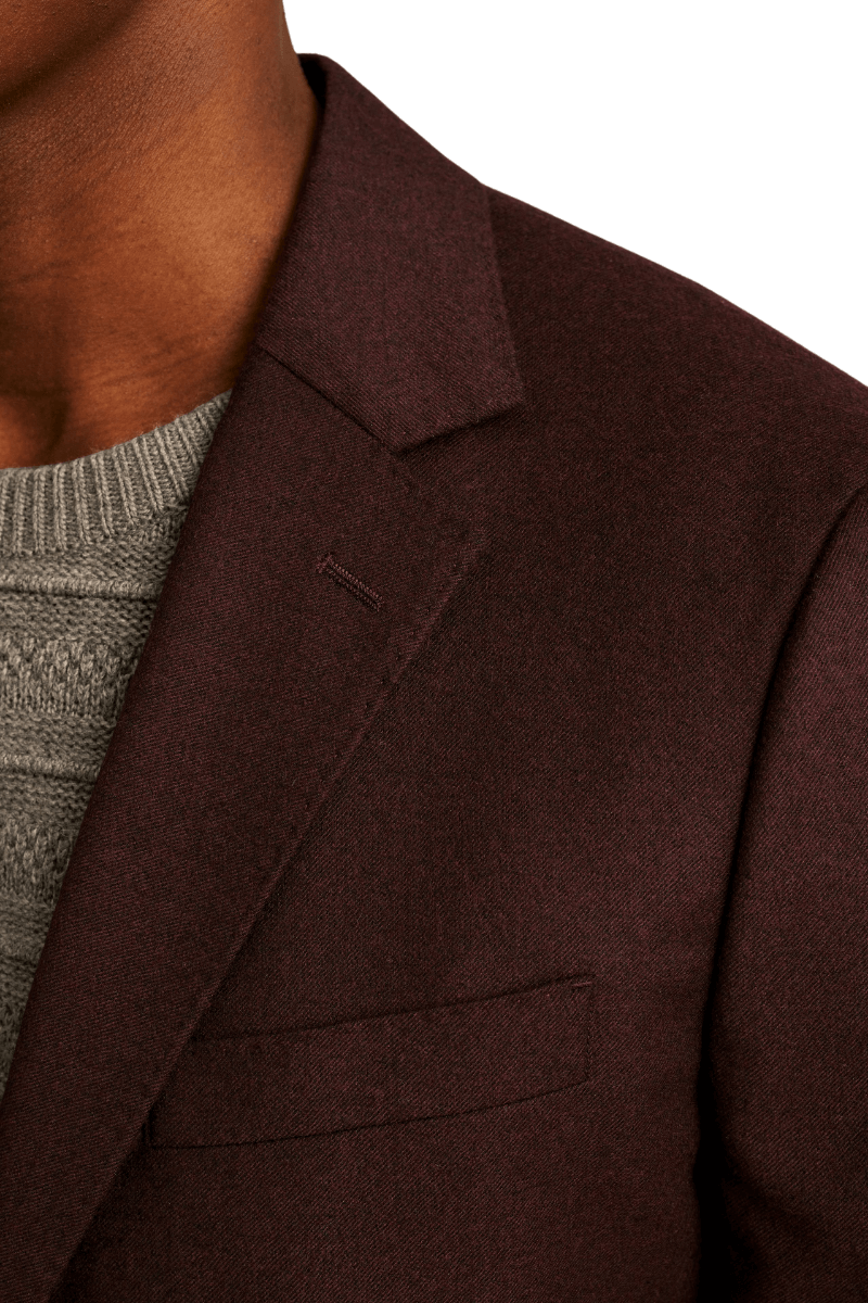 Burgundy Italian Linen Notch Lapel Suit