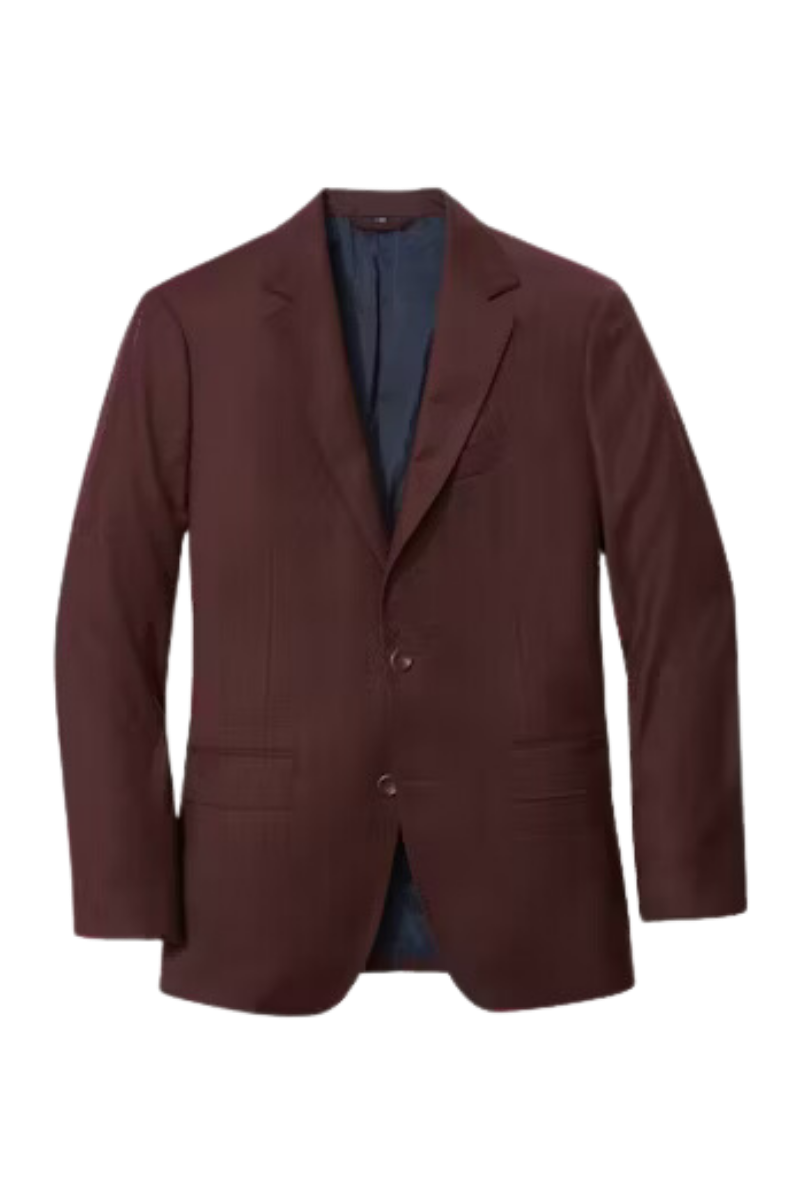 Burgundy Italian Linen Notch Lapel Suit