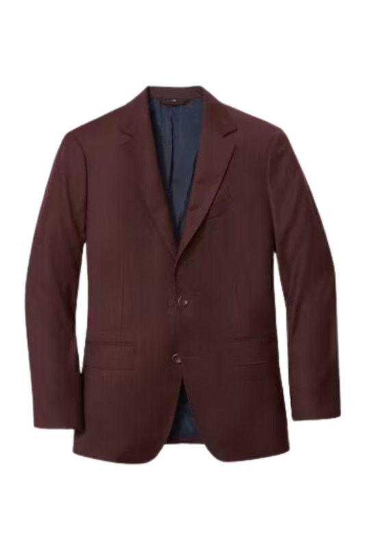 Burgunderroter Anzug aus italienischem Leinen mit Revers 
