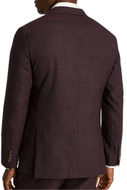 Burgundy Windowpane Lined 2-Button Stretch Suit