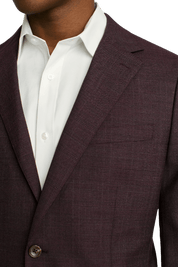 Burgundy Windowpane Lined 2-Button Stretch Suit