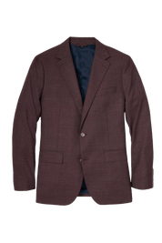 Burgundy Windowpane Lined 2-Button Stretch Suit