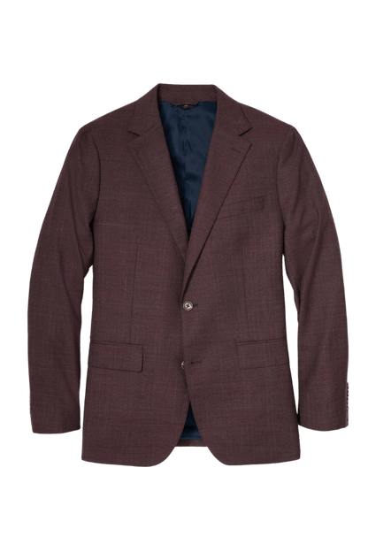 Costume extensible bordeaux à carreaux doublé à 2 boutons