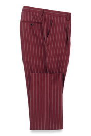 Burgundy Wool Stretch Stripe Double Breasted Suit