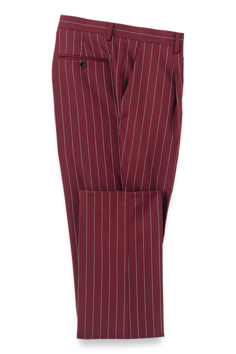 Burgundy Wool Stretch Stripe Double Breasted Suit