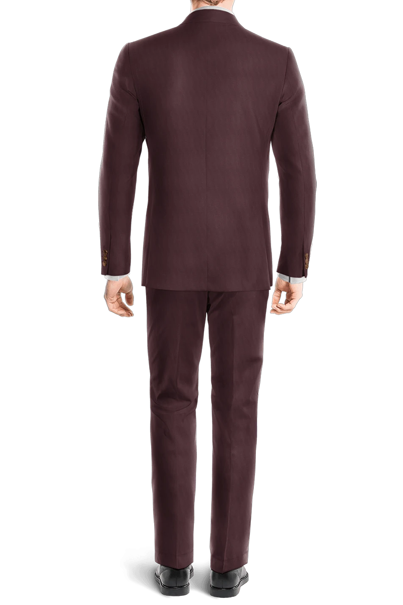 Burgundy Red Slim fit 3 piece 1-Button Suit