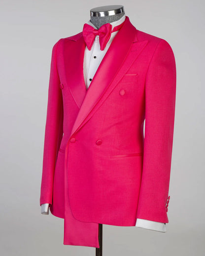 Double-breasted Pink 2-piece Tuxedo