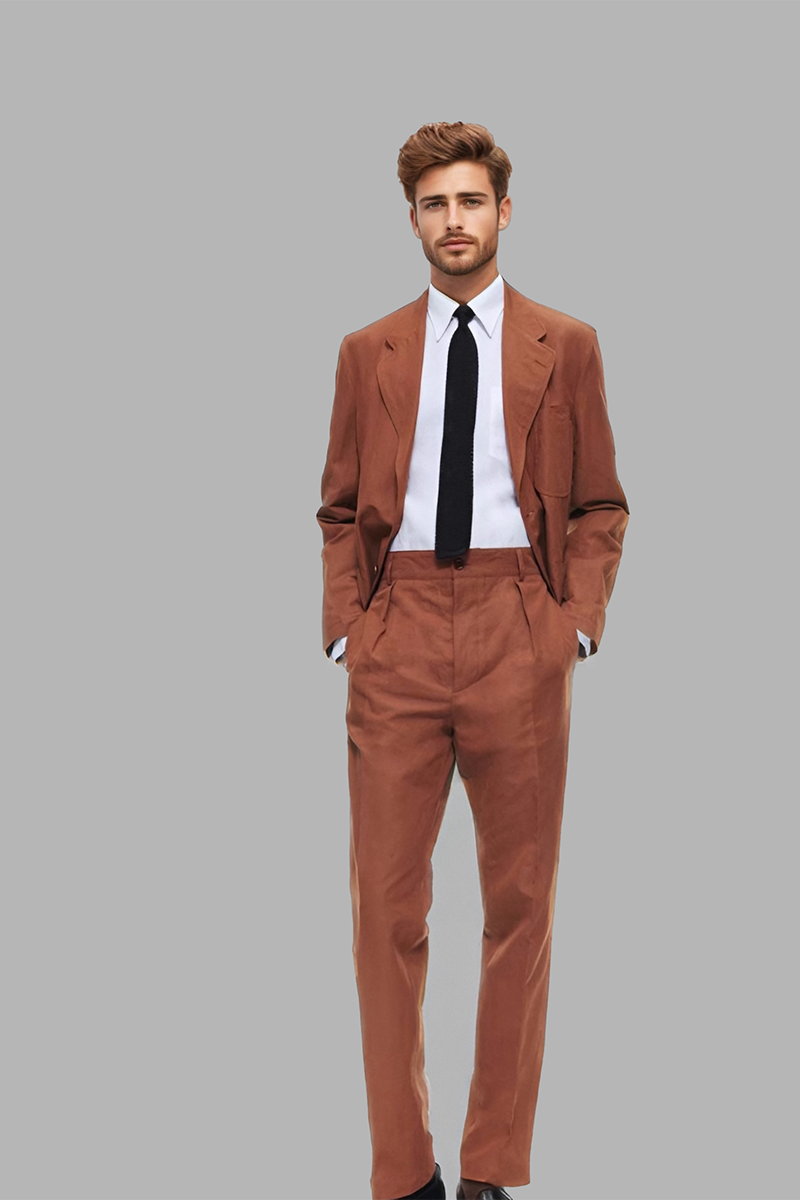 Camel Brown Slack 2 piece 2-Button Suit