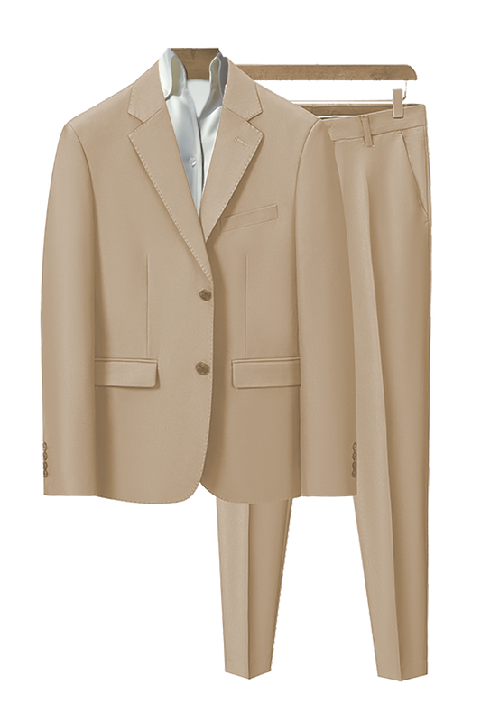 Champagne Brown Slim Fit 2 Piece 2 Button Suit