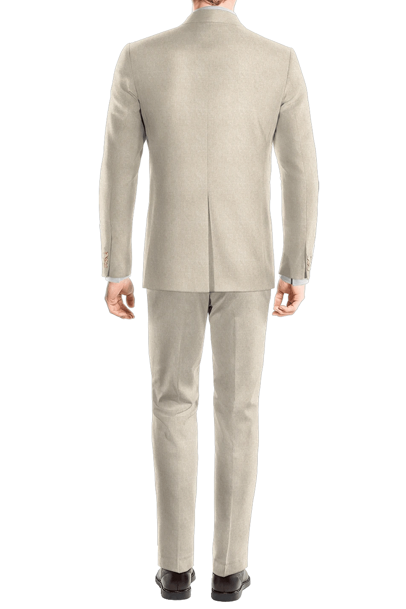 Cream White Slim fit 3 piece 2-Button Suit